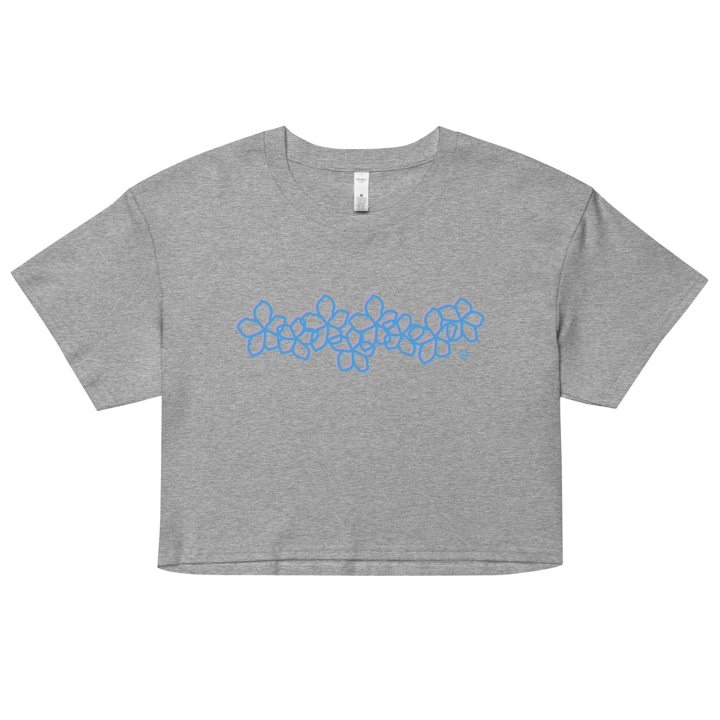 Plumeria Blue Crop Top