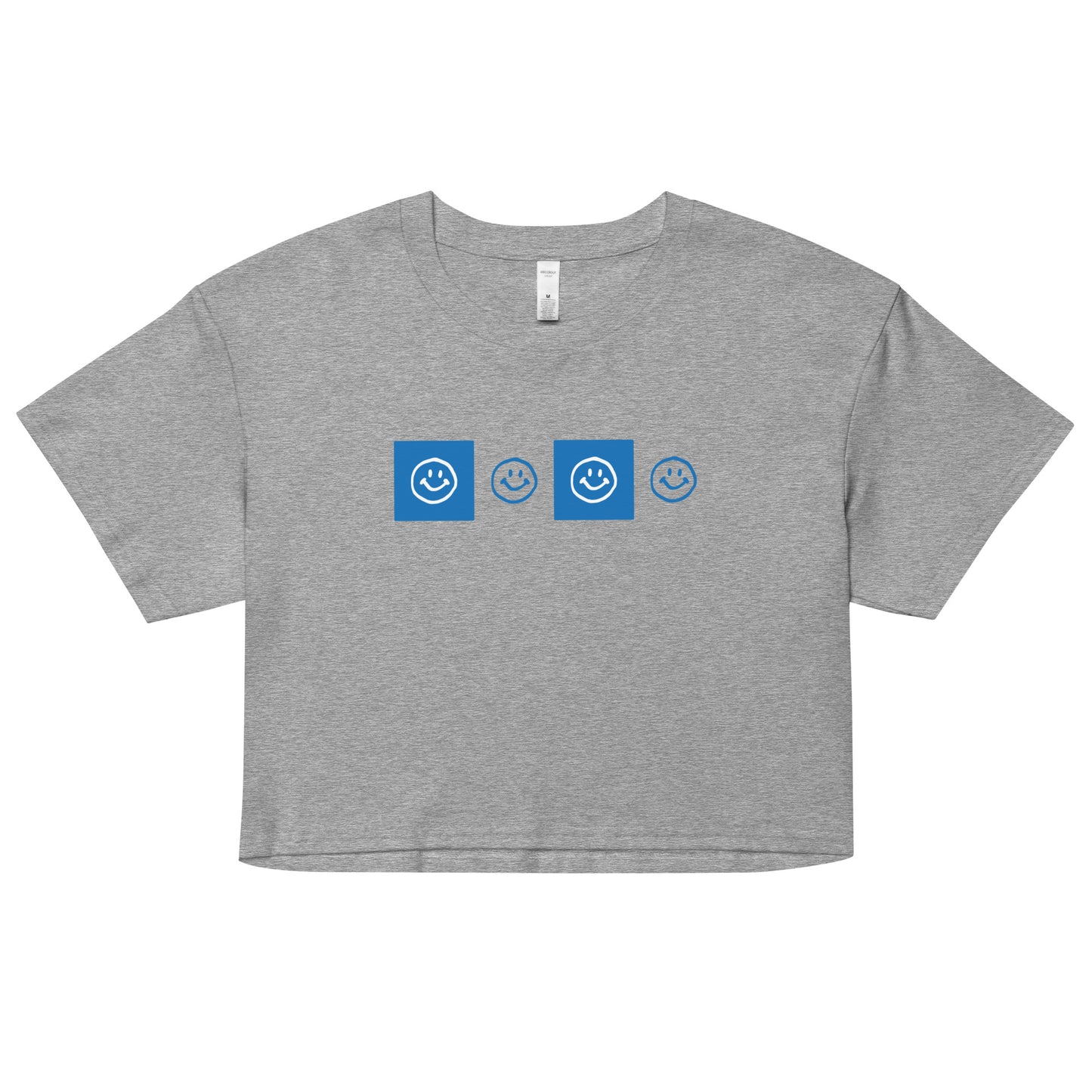 Smiley Checker Blue Crop Top
