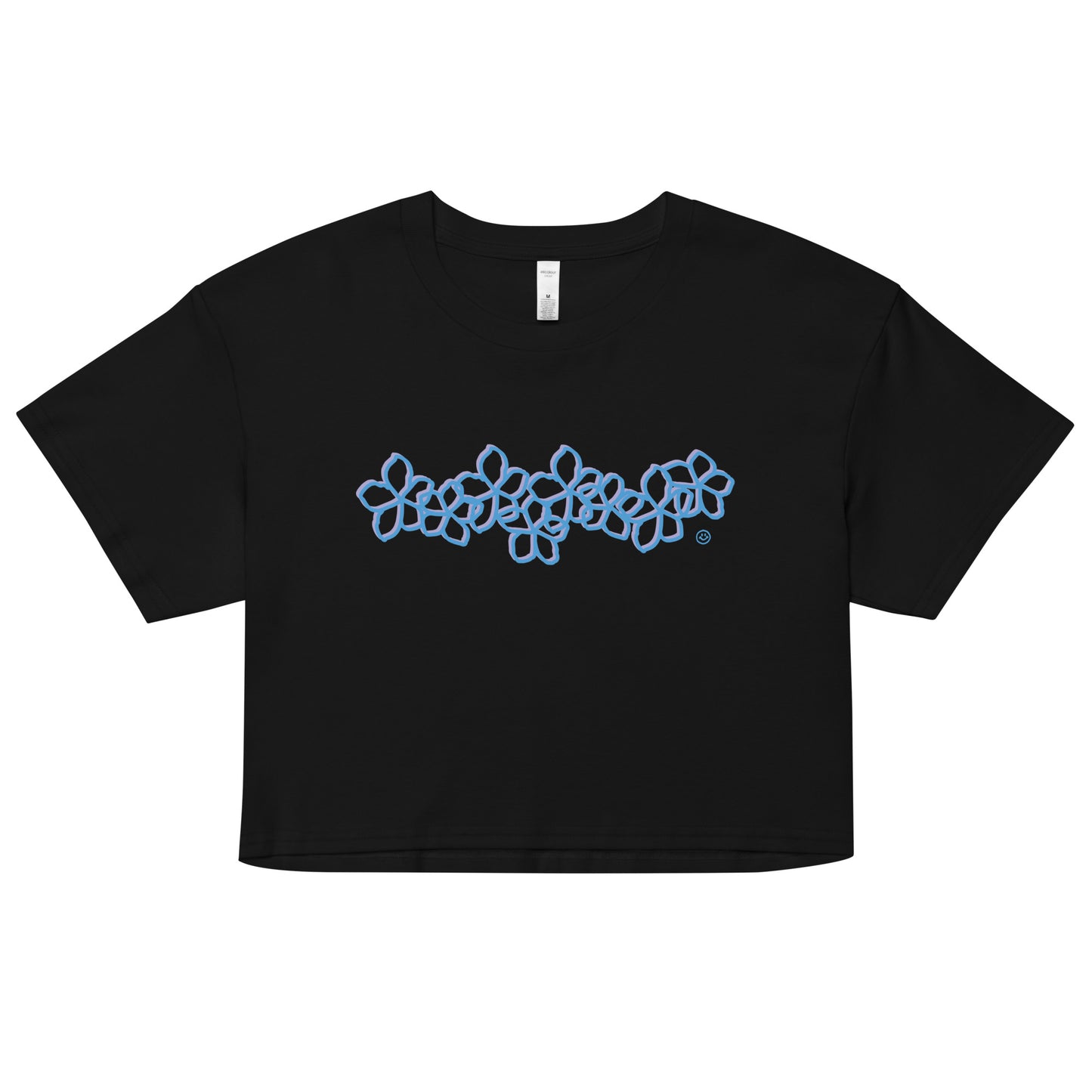 Plumeria Blue Crop Top