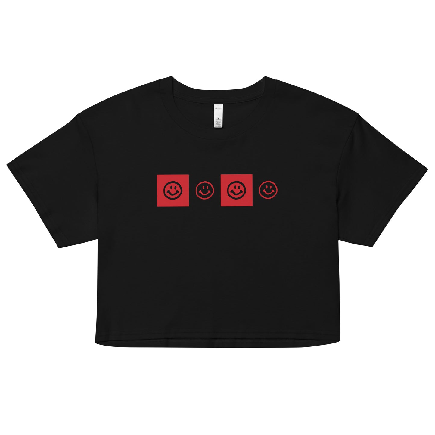 Smiley Checker Red Crop Top