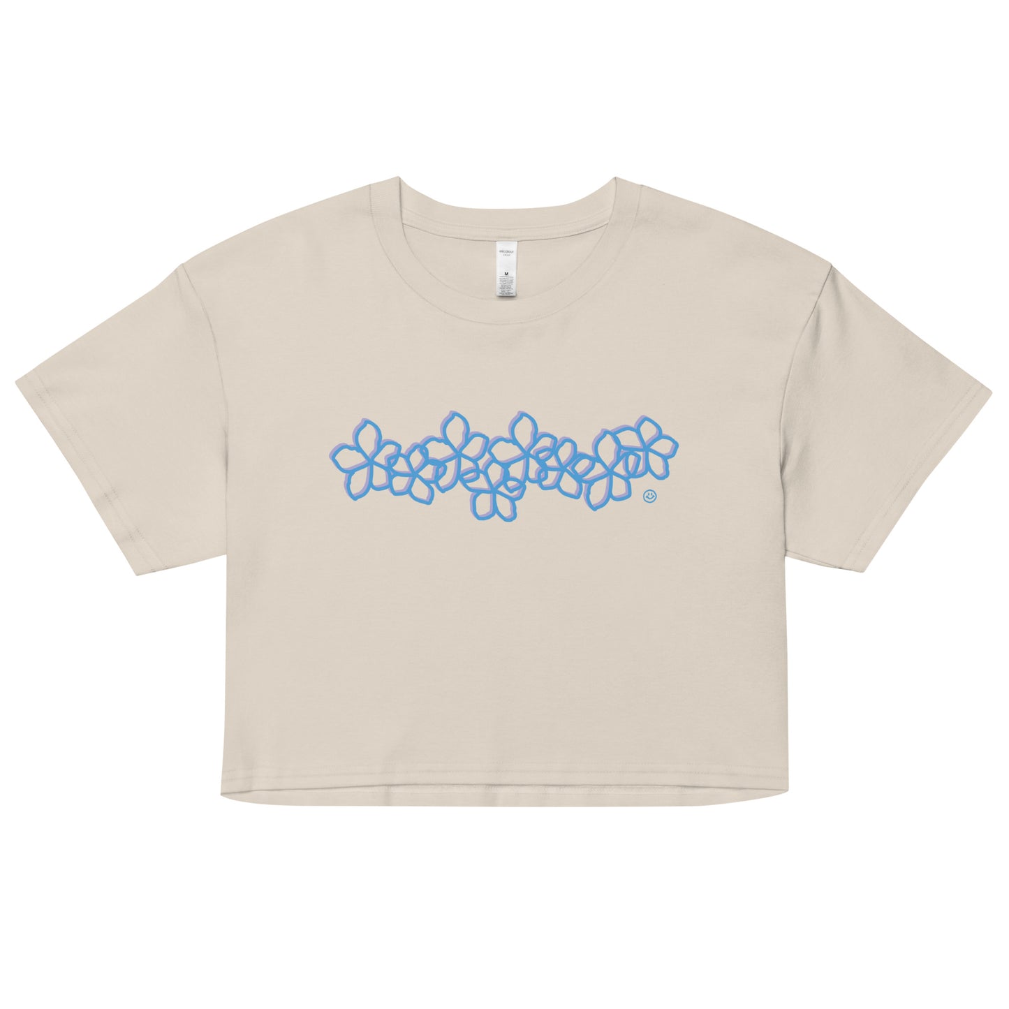 Plumeria Blue Crop Top