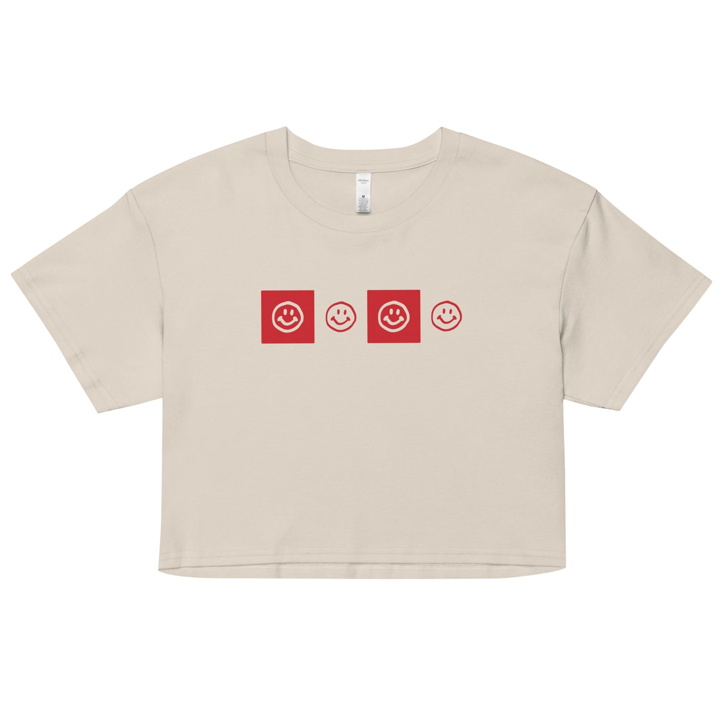 Smiley Checker Red Crop Top