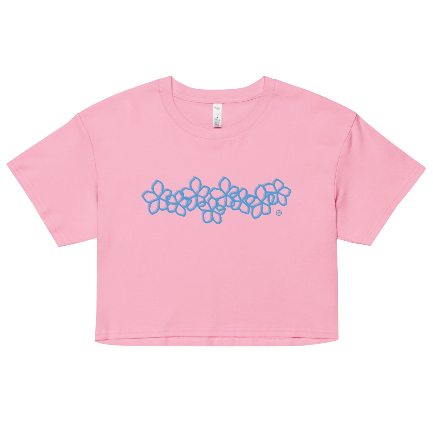 Plumeria Blue Crop Top