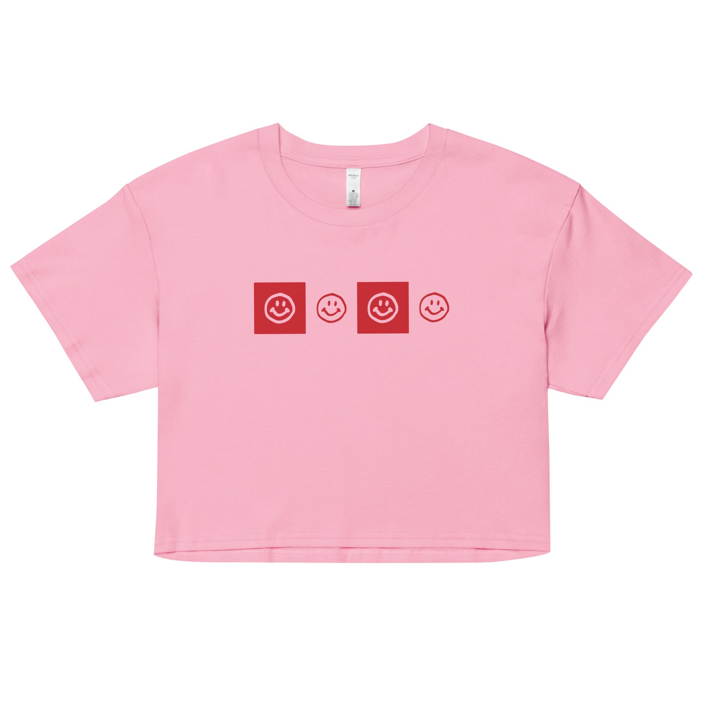 Smiley Checker Red Crop Top