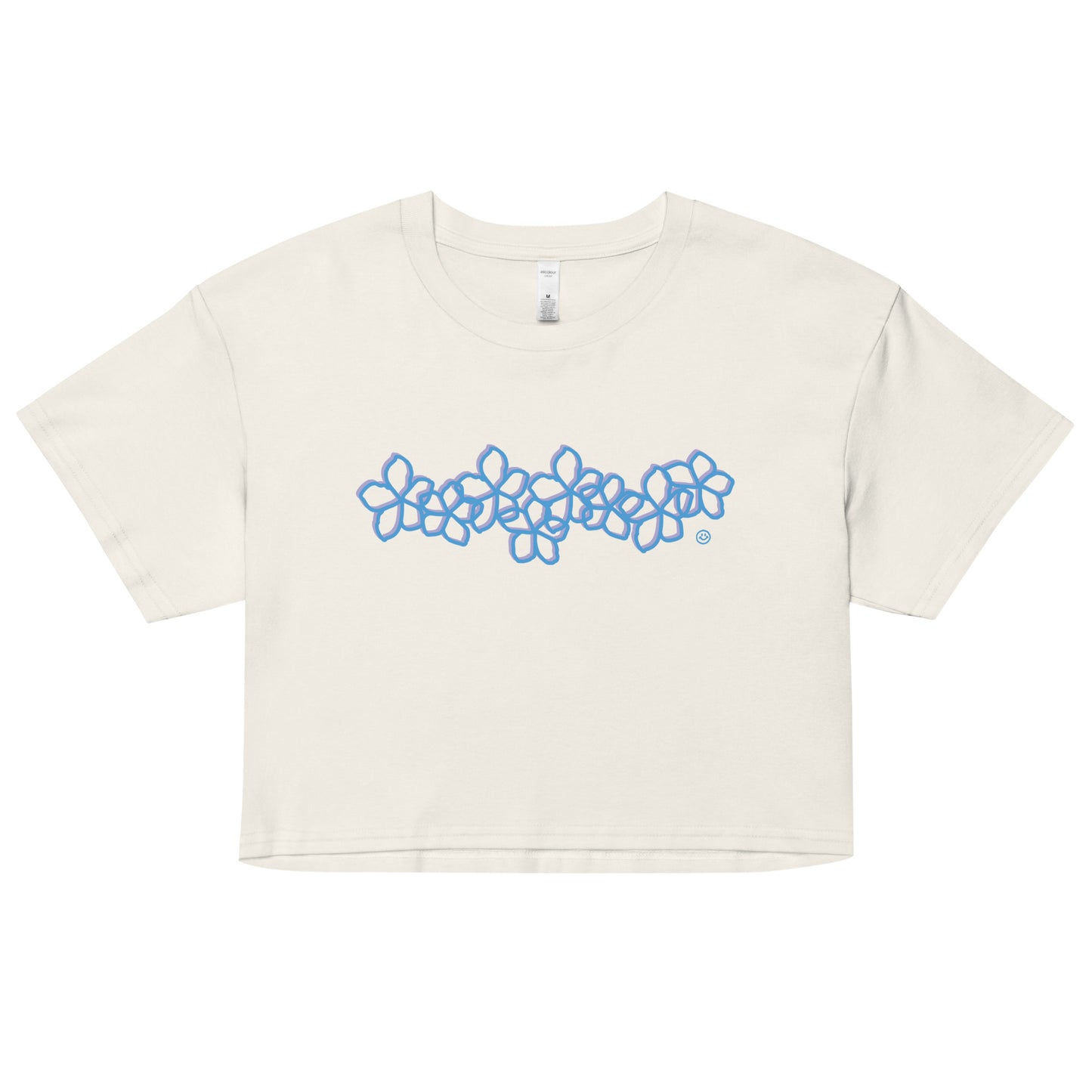 Plumeria Blue Crop Top