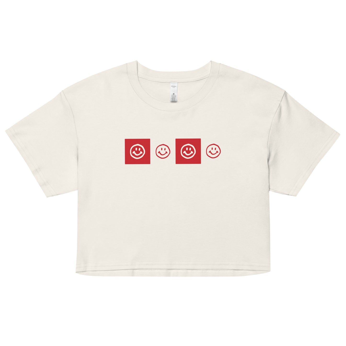 Smiley Checker Red Crop Top