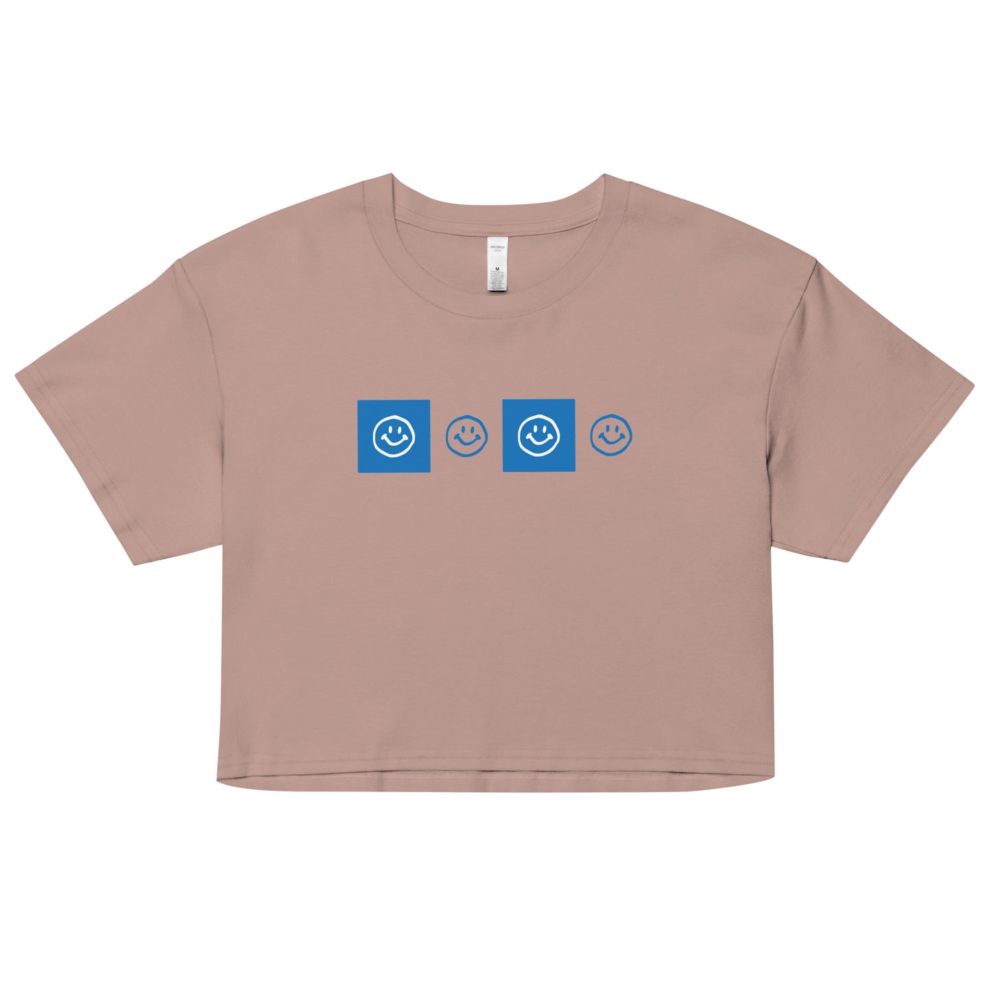 Smiley Checker Blue Crop Top