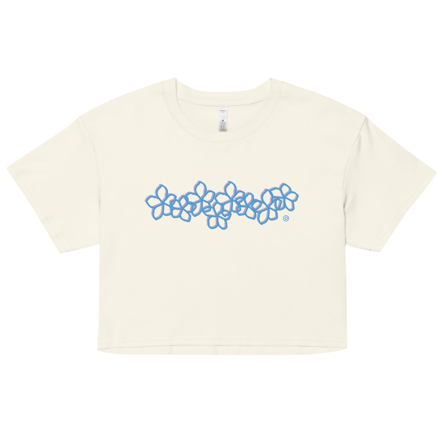 Plumeria Blue Crop Top