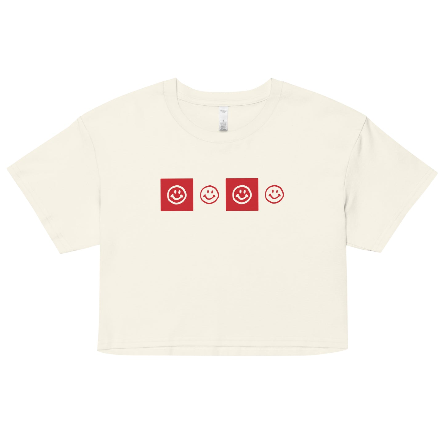 Smiley Checker Red Crop Top
