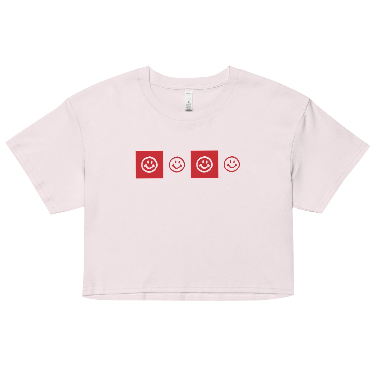 Smiley Checker Red Crop Top