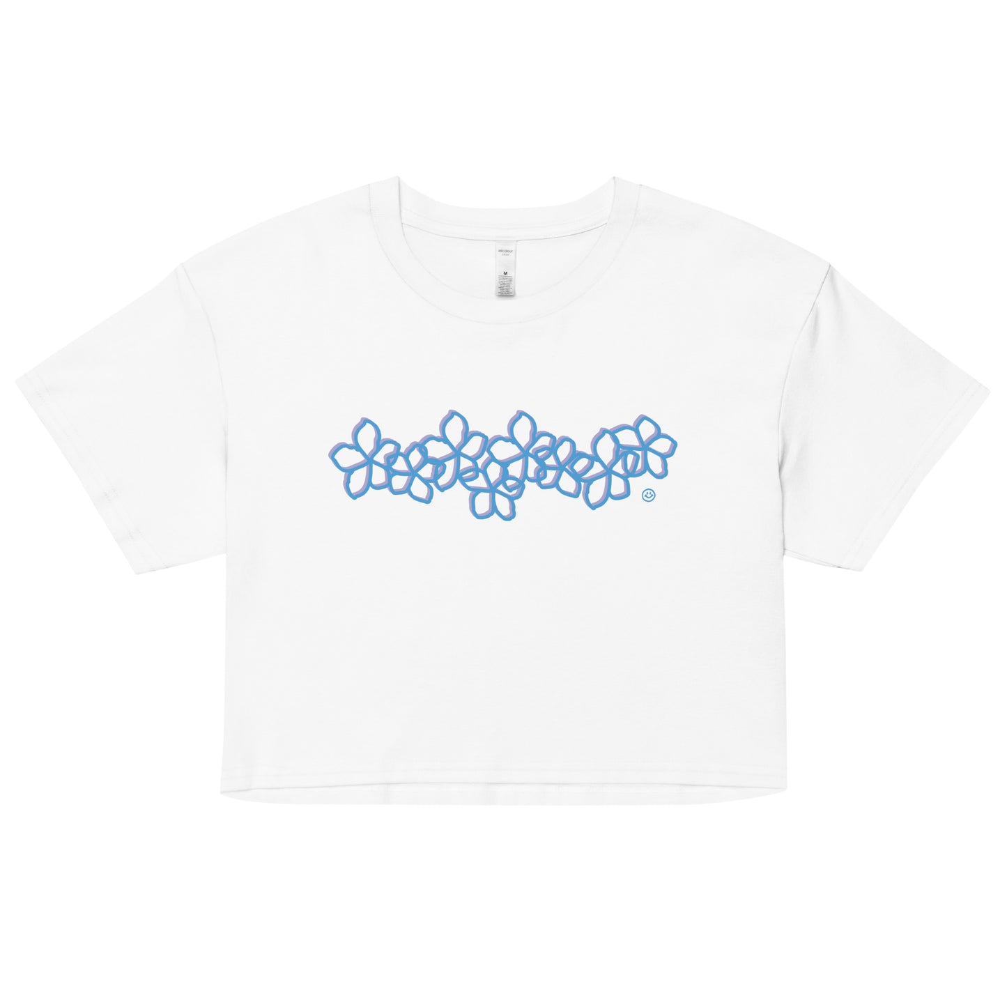 Plumeria Blue Crop Top